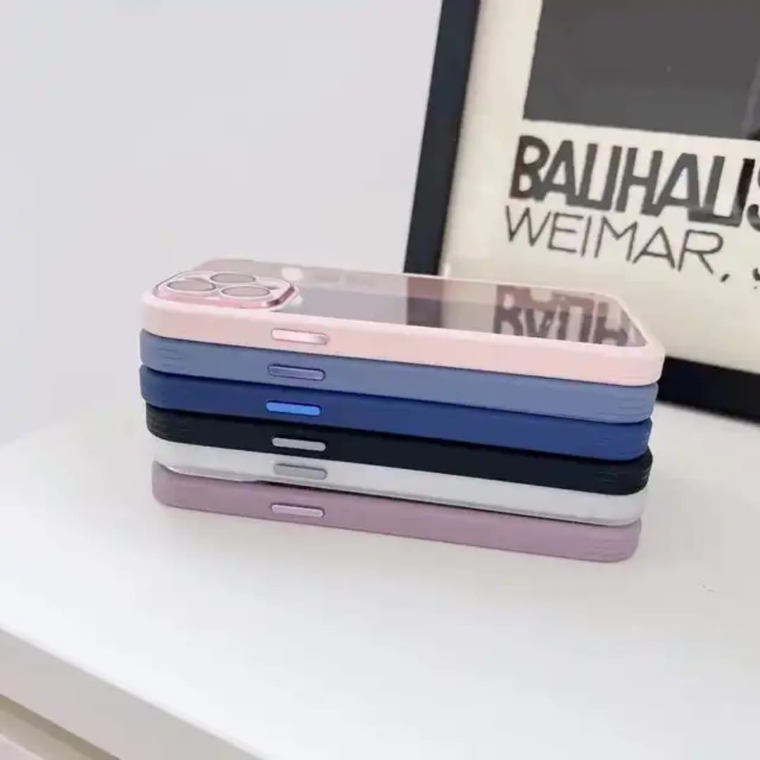 Slim Transparent Protective Case with Peach Border My Store