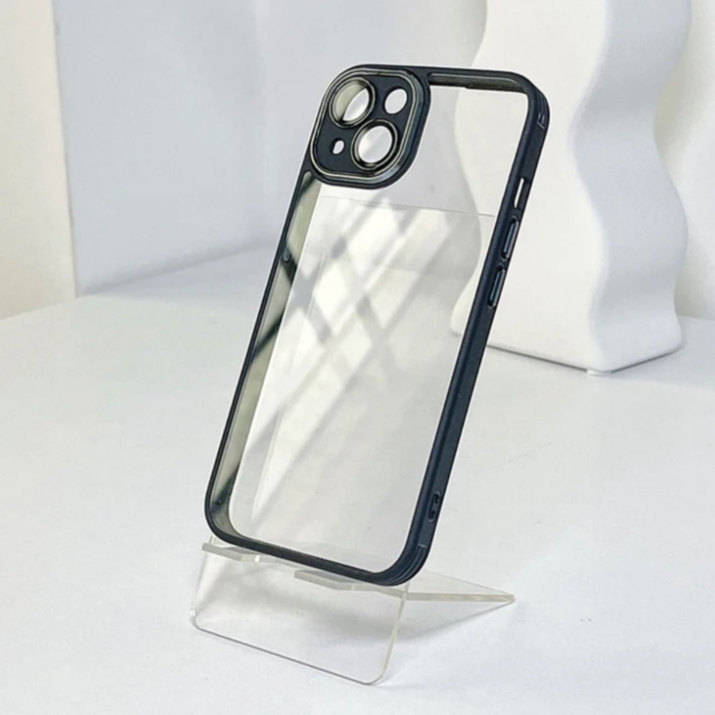 Slim Transparent Protective Case with Peach Border My Store