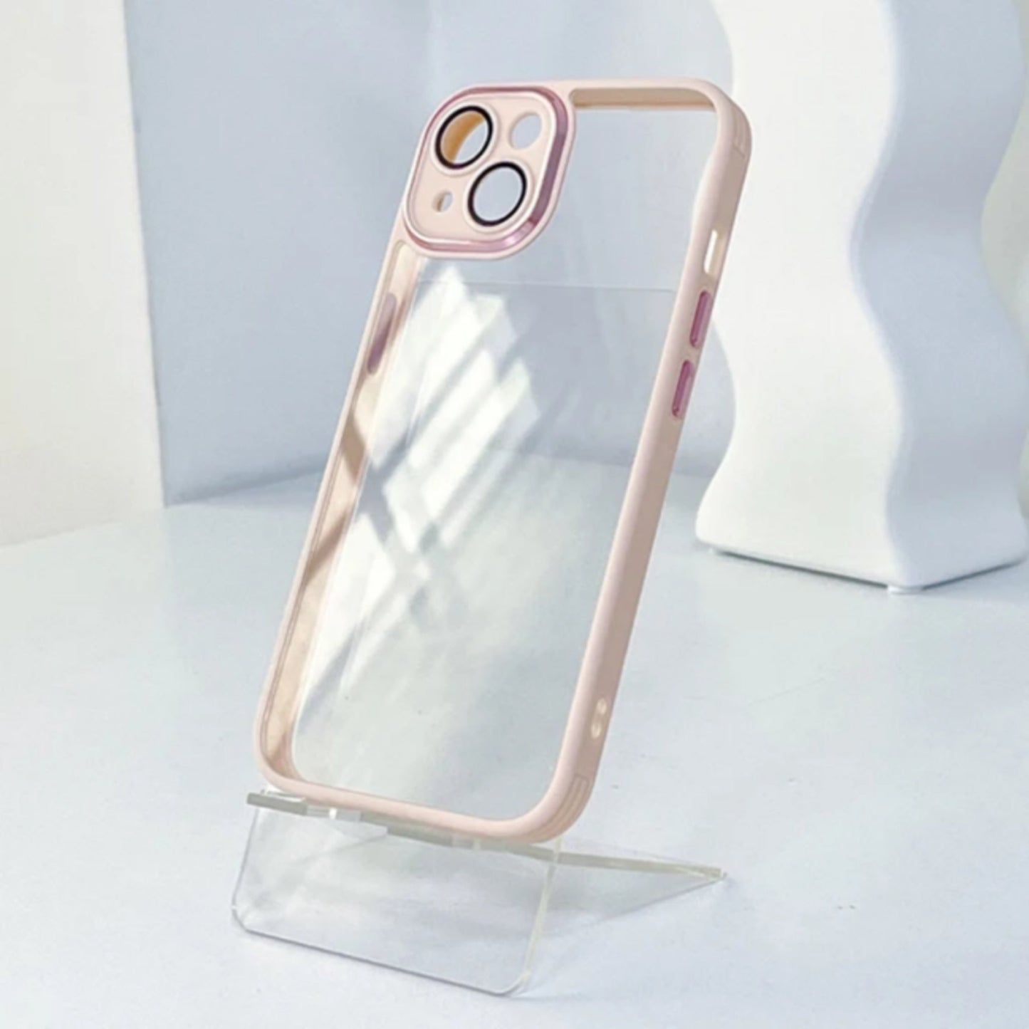 Slim Transparent Protective Case with Peach Border My Store