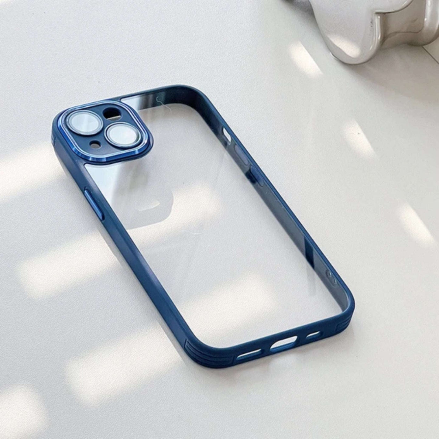 Slim Transparent Protective Case with Peach Border My Store