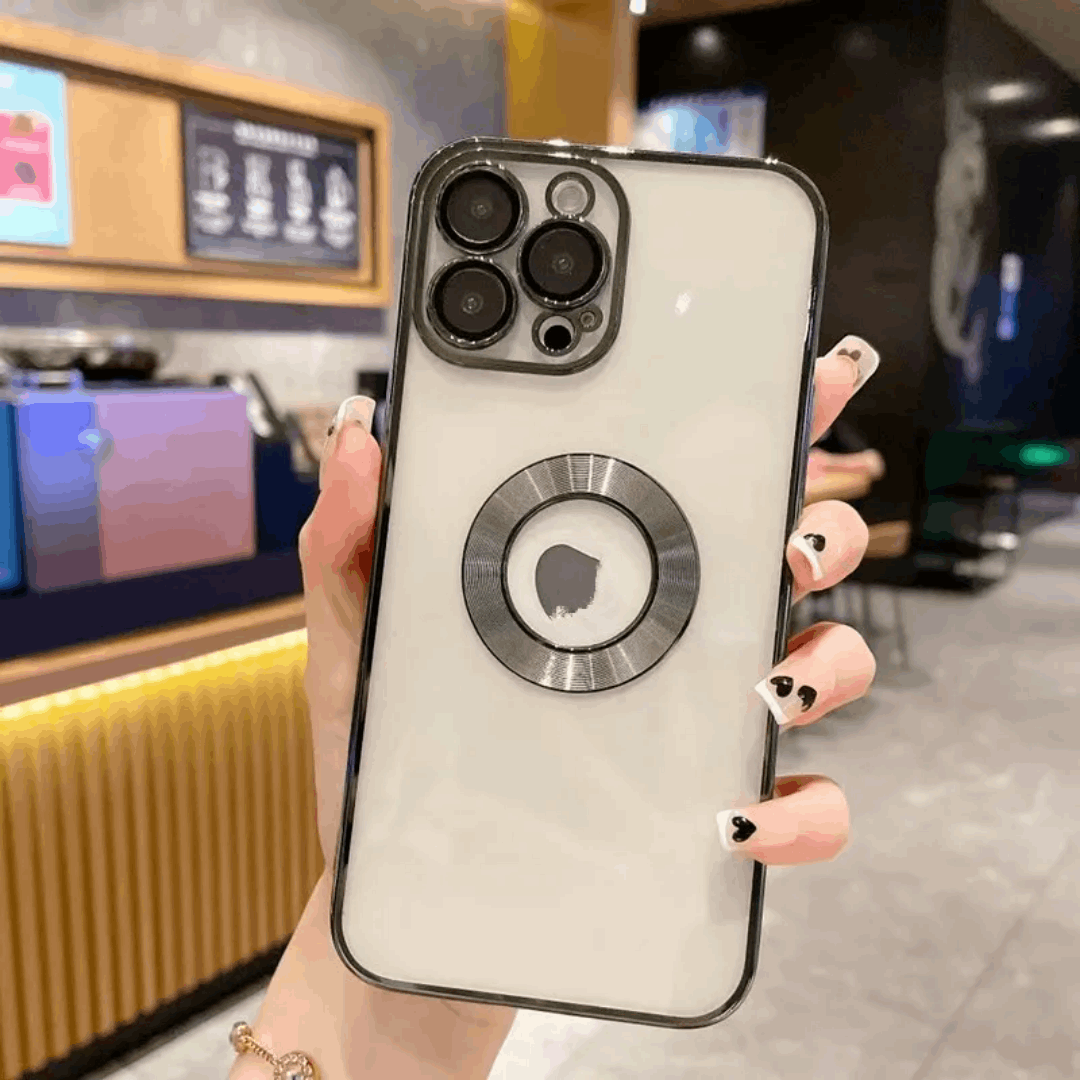 Luxury Transparent iPhone Case with Magnetic Ring with Frame Mixwix