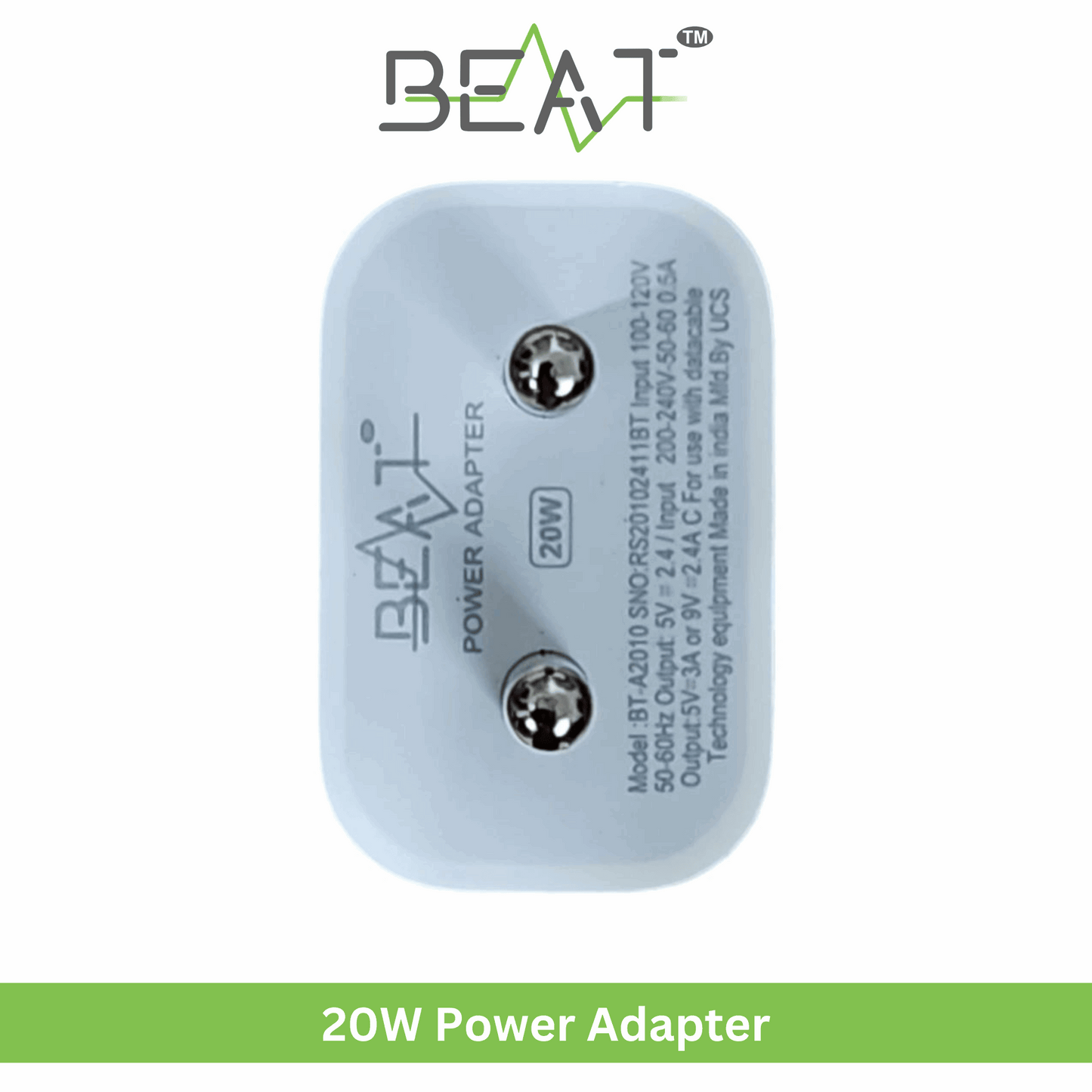 BEAT 20W Power Adapter with Type-C Port (3 Month Warranty) Mixwix