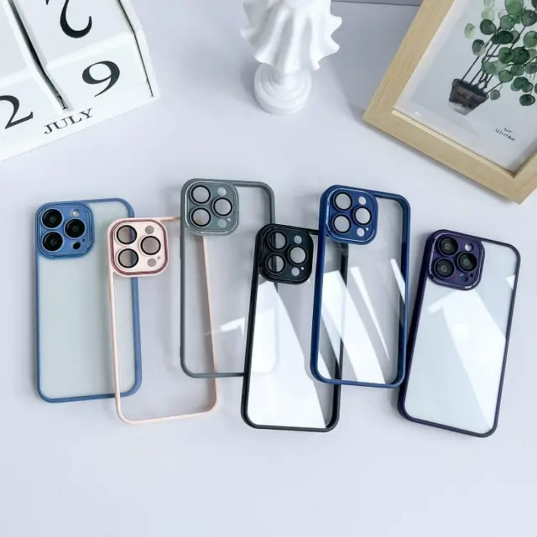 Slim Transparent Protective Case with Peach Border My Store