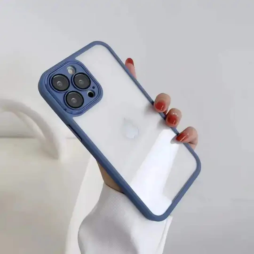 Slim Transparent Protective Case with Peach Border My Store