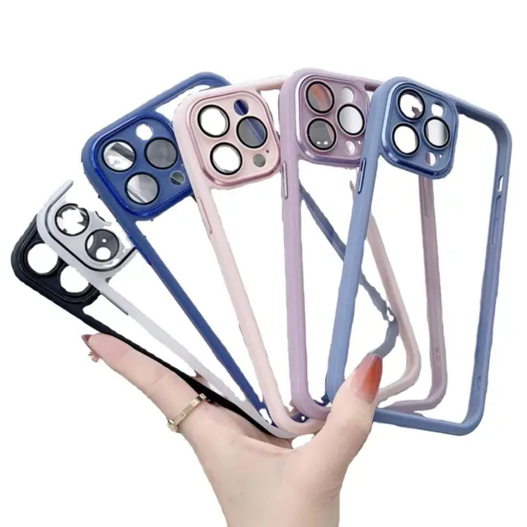 Slim Transparent Protective Case with Peach Border My Store