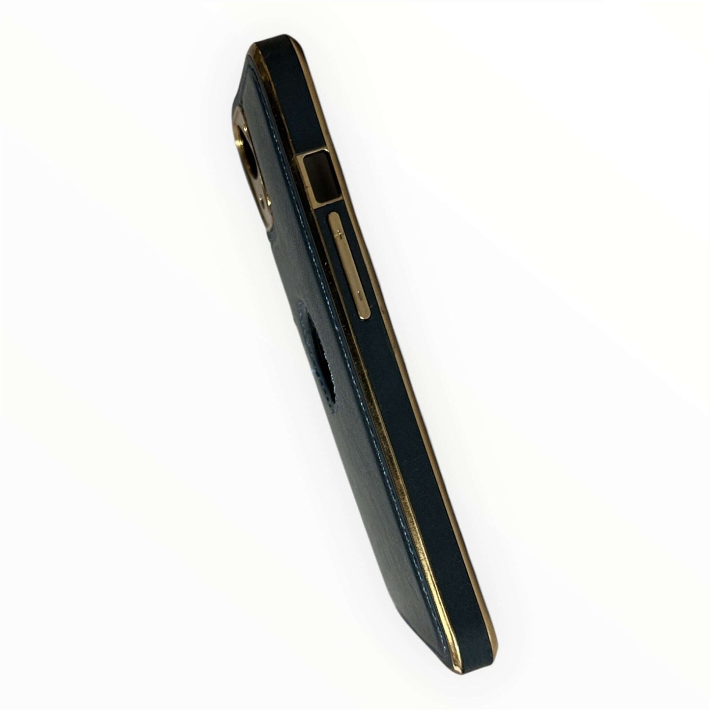 Premium Leather iPhone 13 Case with Gold Detailing My Store