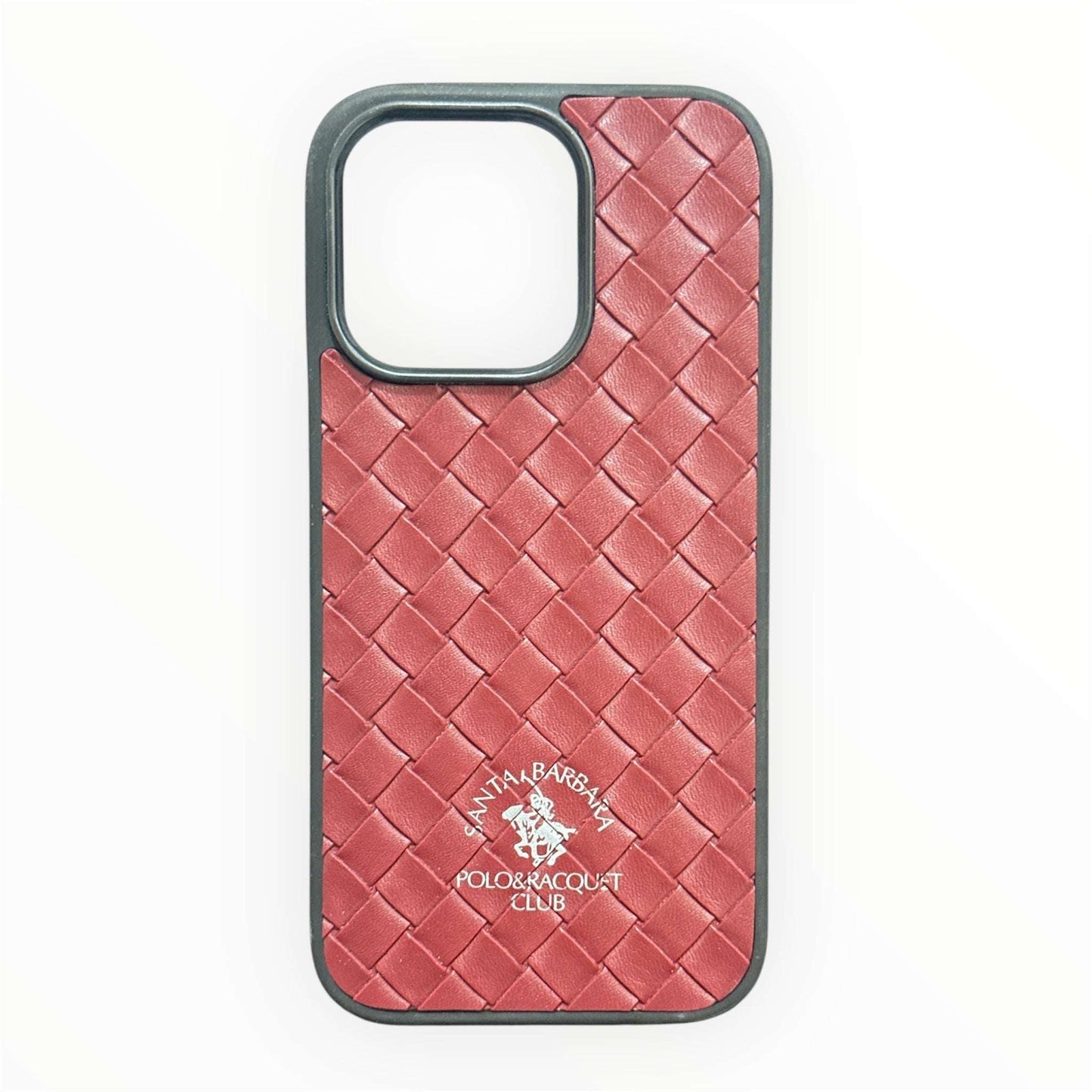 Elegant Woven Leather iPhone Case - Brown (Santa Barbara Polo & Racquet Club) My Store