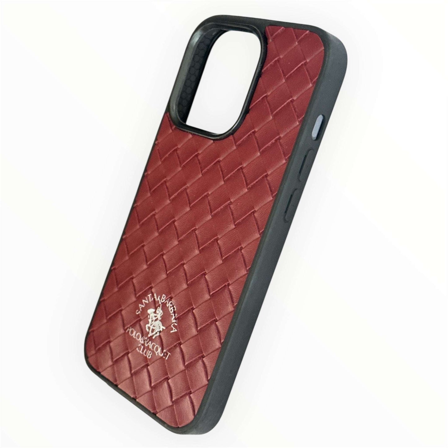 Elegant Woven Leather iPhone Case - Brown (Santa Barbara Polo & Racquet Club) My Store