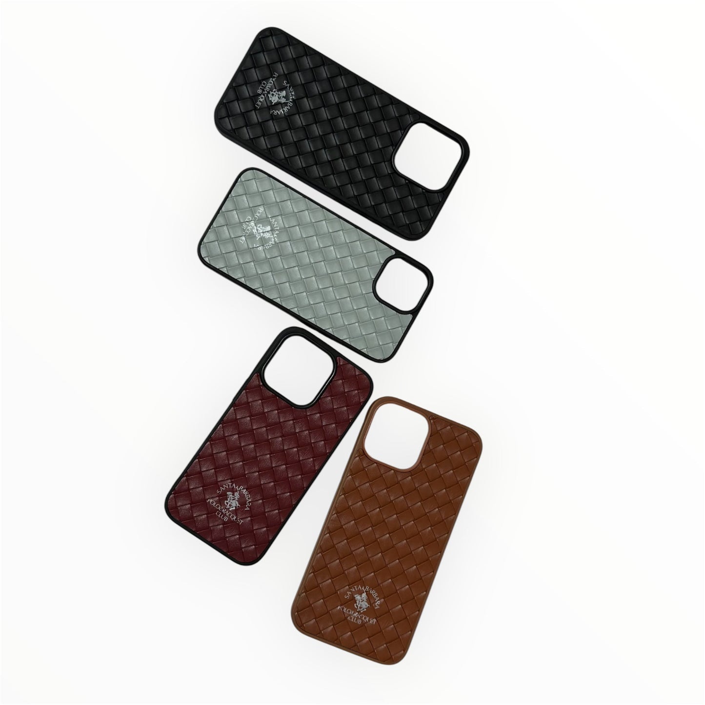 Elegant Woven Leather iPhone Case - Brown (Santa Barbara Polo & Racquet Club) My Store