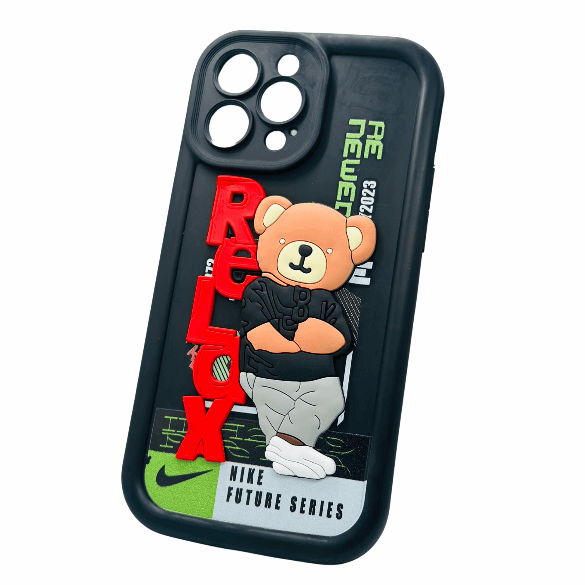 Relax Bear iPhone Case - Nike Future Series Silicone Cover for iPhone - Mixwix