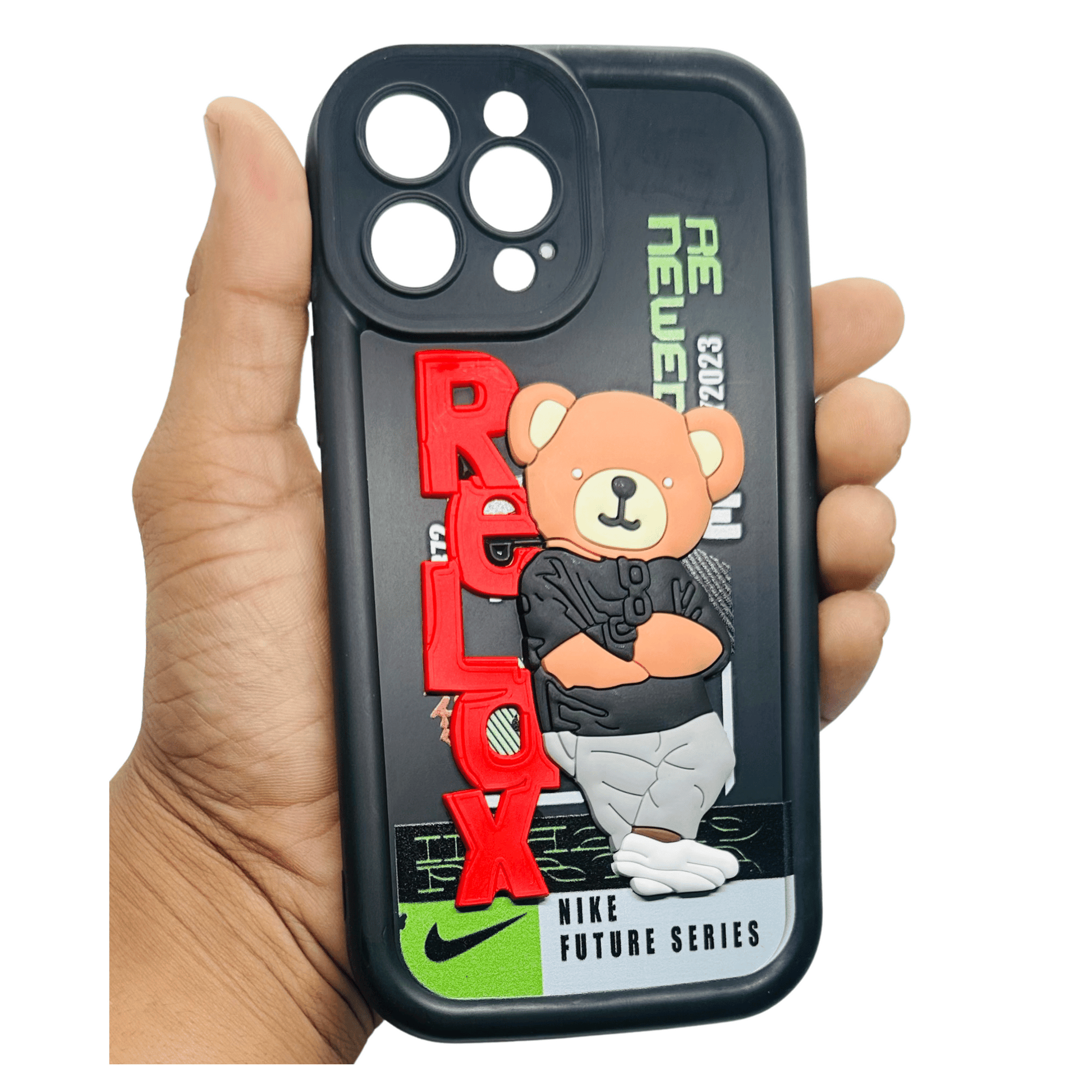 Relax Bear iPhone Case - Nike Future Series Silicone Cover for iPhone - Mixwix