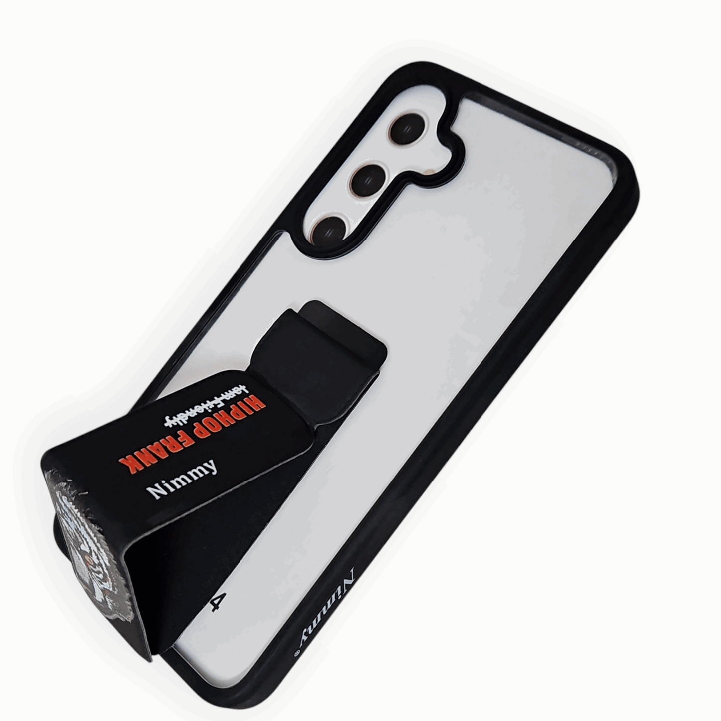 Transparent Minimalist Bear iPhone Case with Hand Strap – Stylish & Functional Mixwix