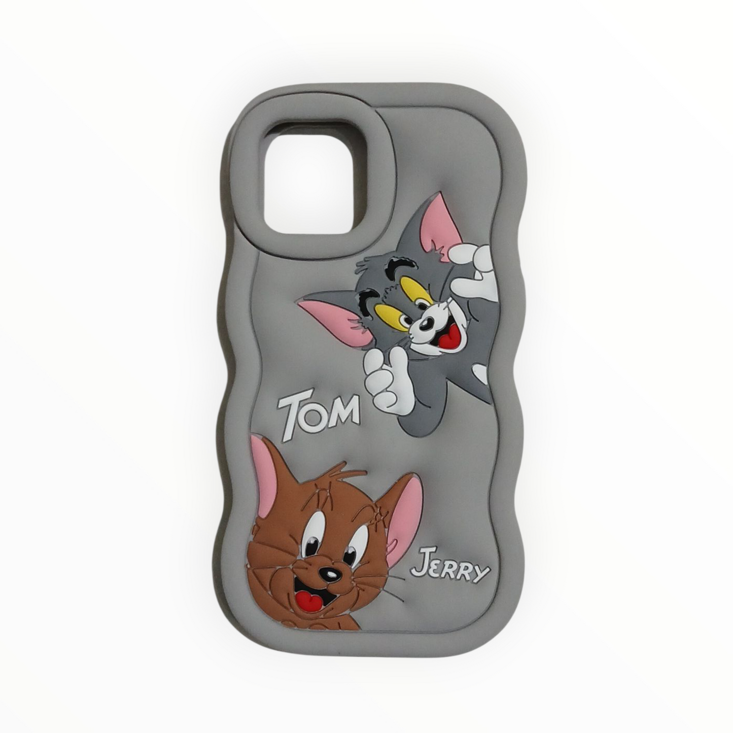 Tom and Jerry Cartoon iPhone Case for 13 Pro and 11 Pro – Wavy Silicone Design