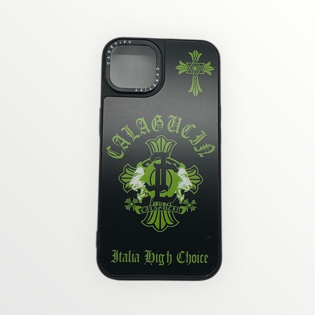 Calagucci Gothic iPhone 14 and 13 Case – Italia High Choice Edition (Black & Green)