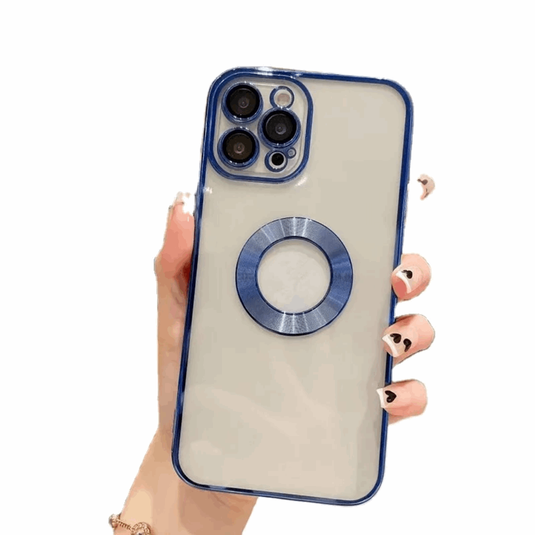 Luxury Transparent iPhone Case with Magnetic Ring with Frame Mixwix