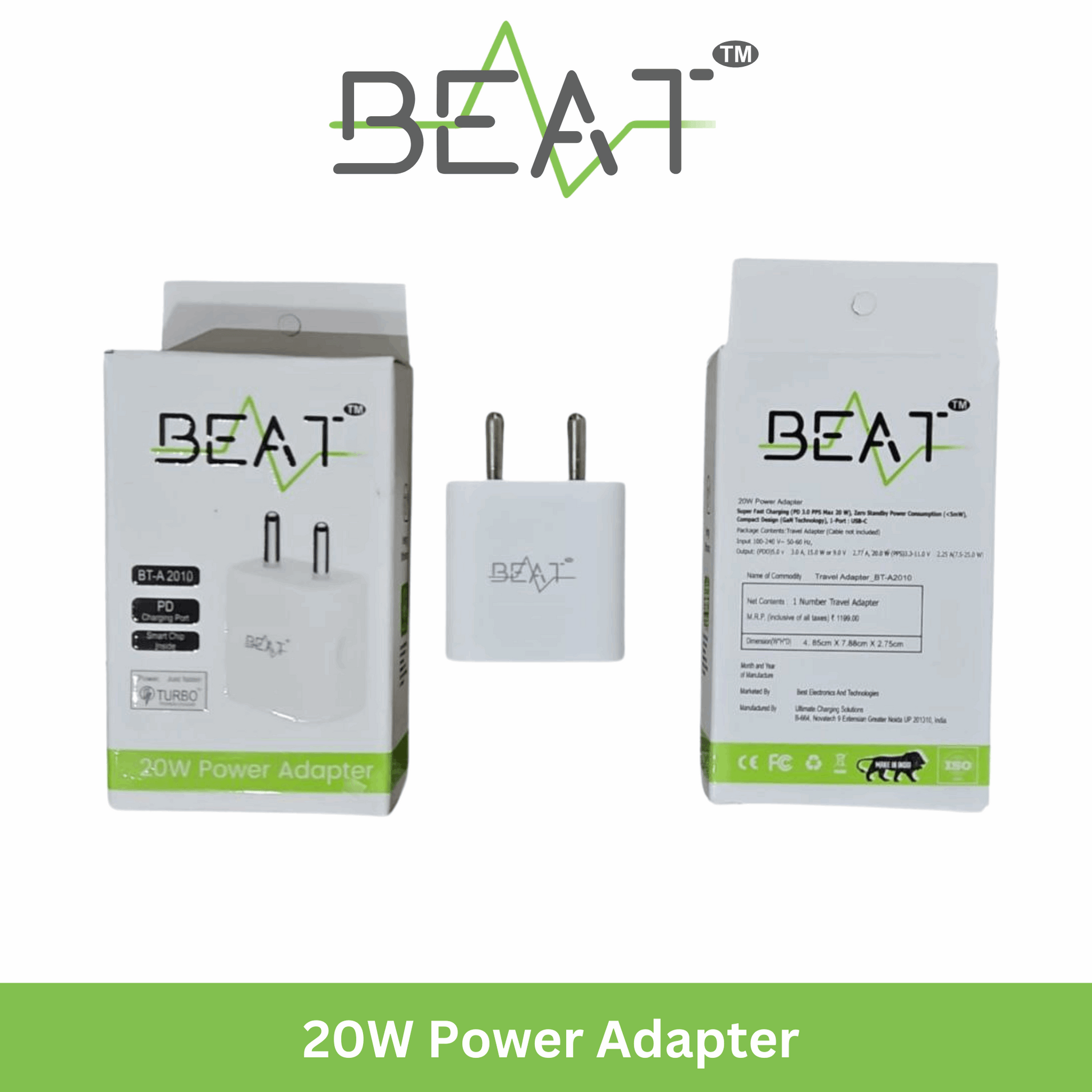 BEAT 20W Power Adapter with Type-C Port (3 Month Warranty) Mixwix