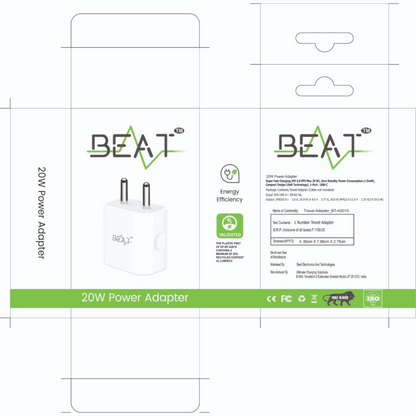 BEAT 20W Power Adapter with Type-C Port (3 Month Warranty) Mixwix