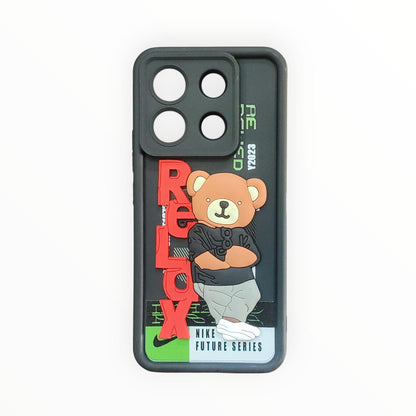 Skater Teddy Bear Phone Case for MI Note 13 Pro 5G – 3D Cartoon Design, Shockproof & Stylish