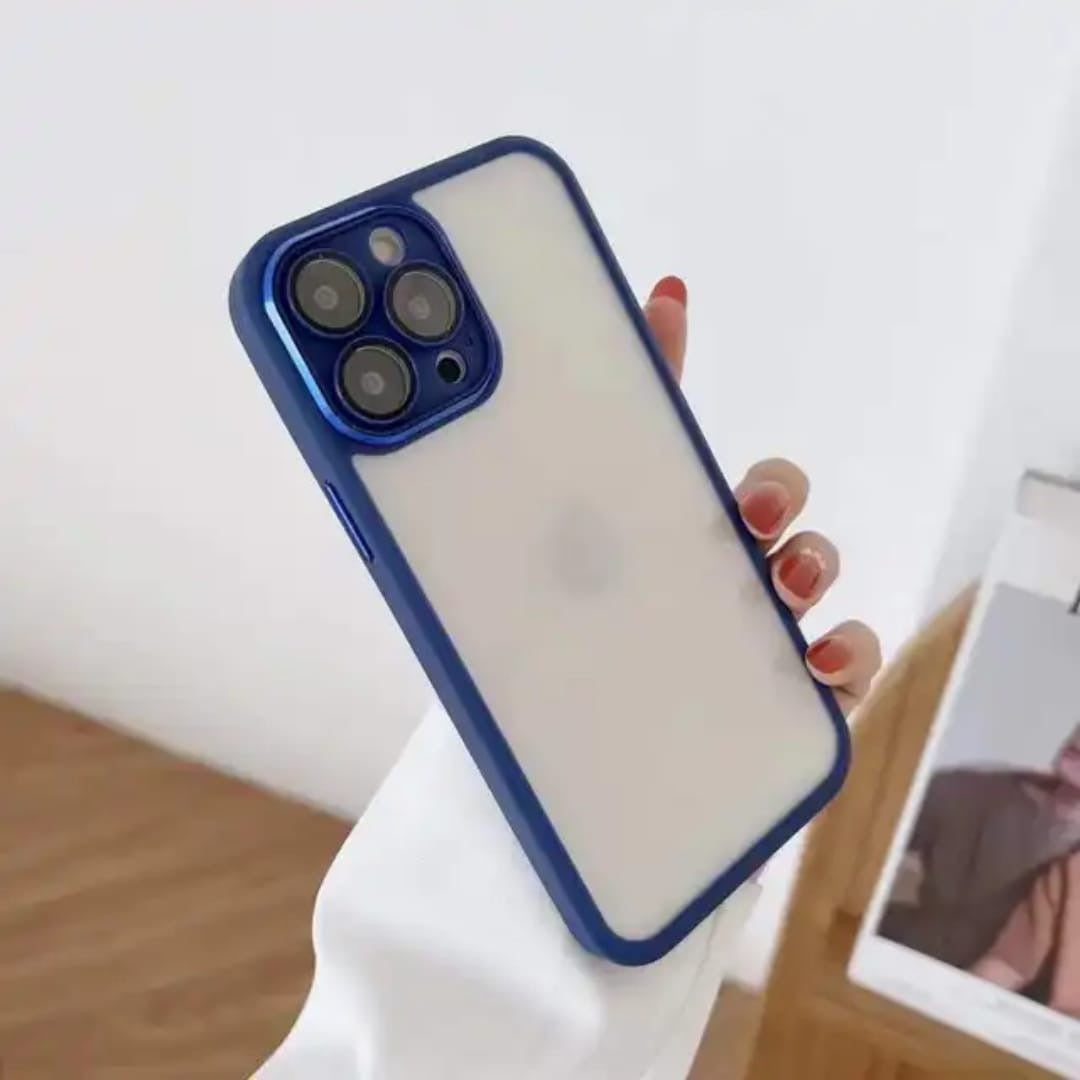 Slim Transparent Protective Case with Peach Border My Store