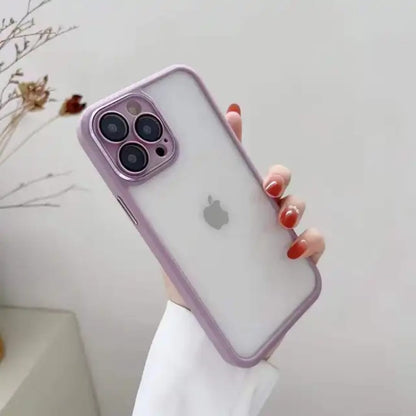 Slim Transparent Protective Case with Peach Border My Store