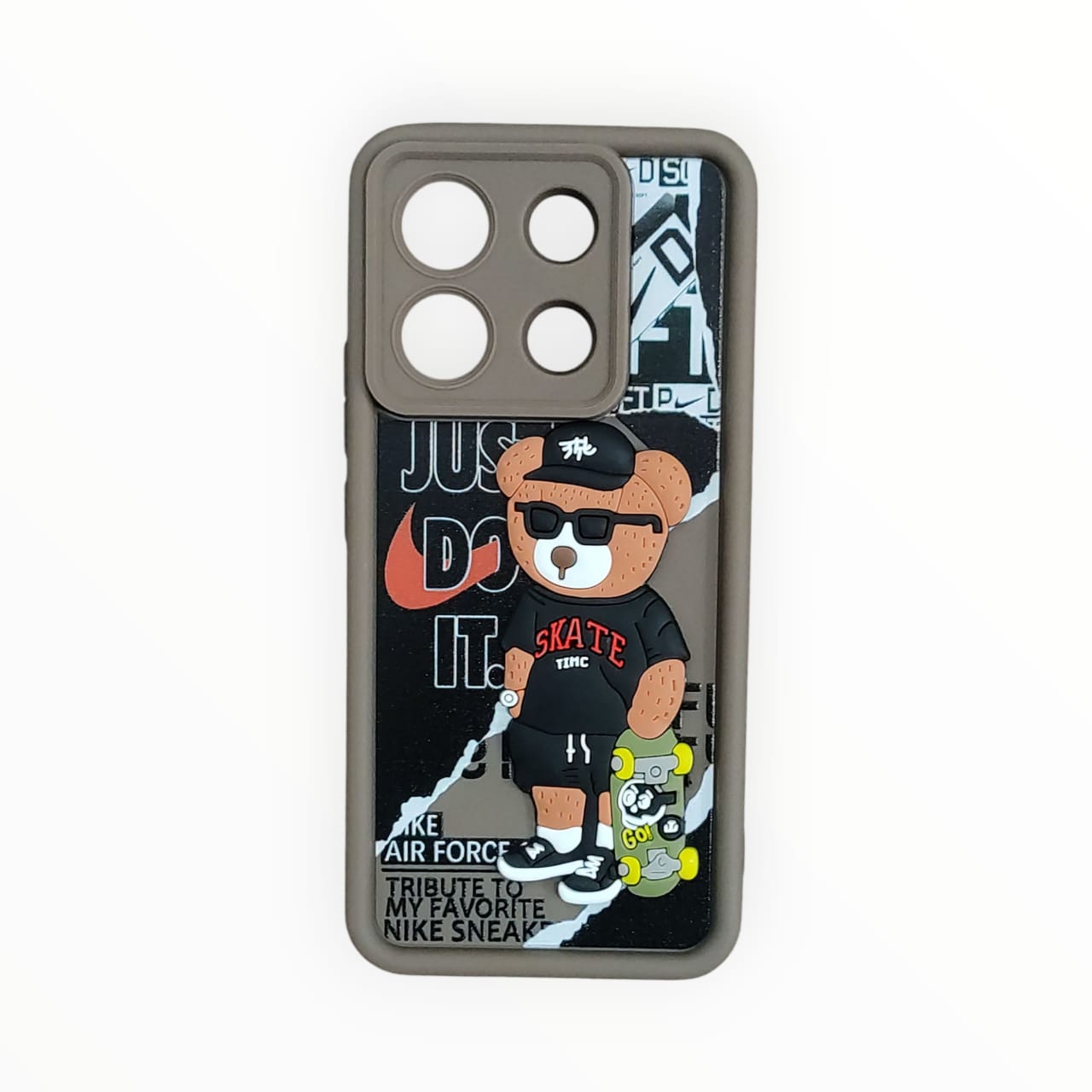 Skater Teddy Bear Phone Case for MI Note 13 Pro 5G – 3D Cartoon Design, Shockproof & Stylish