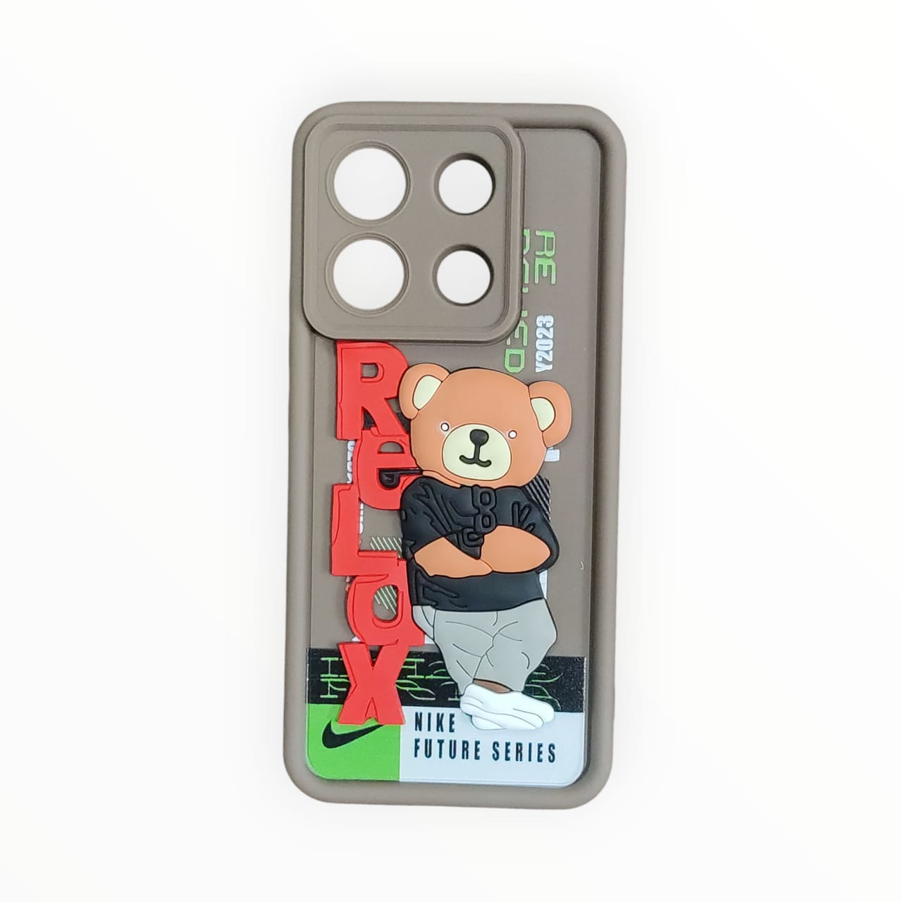 Skater Teddy Bear Phone Case for MI Note 13 Pro 5G – 3D Cartoon Design, Shockproof & Stylish