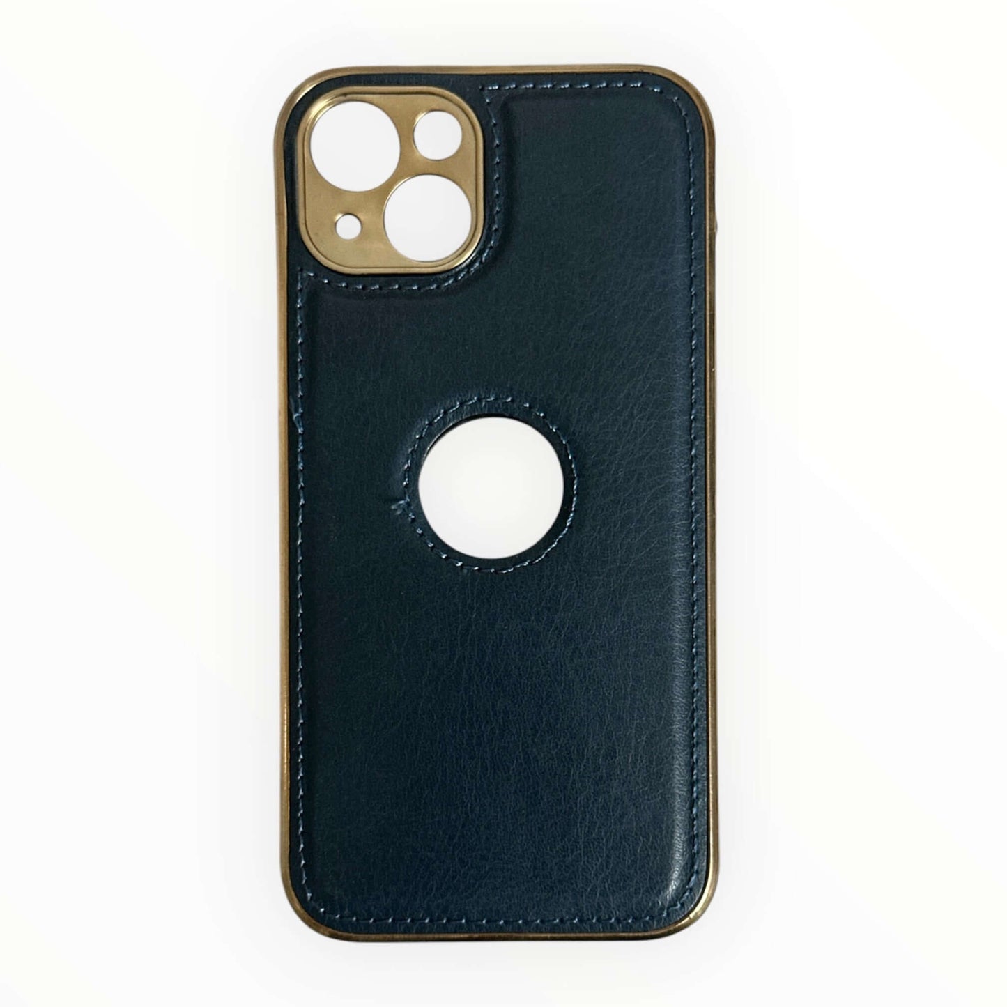 Premium Leather iPhone 13 Case with Gold Detailing My Store