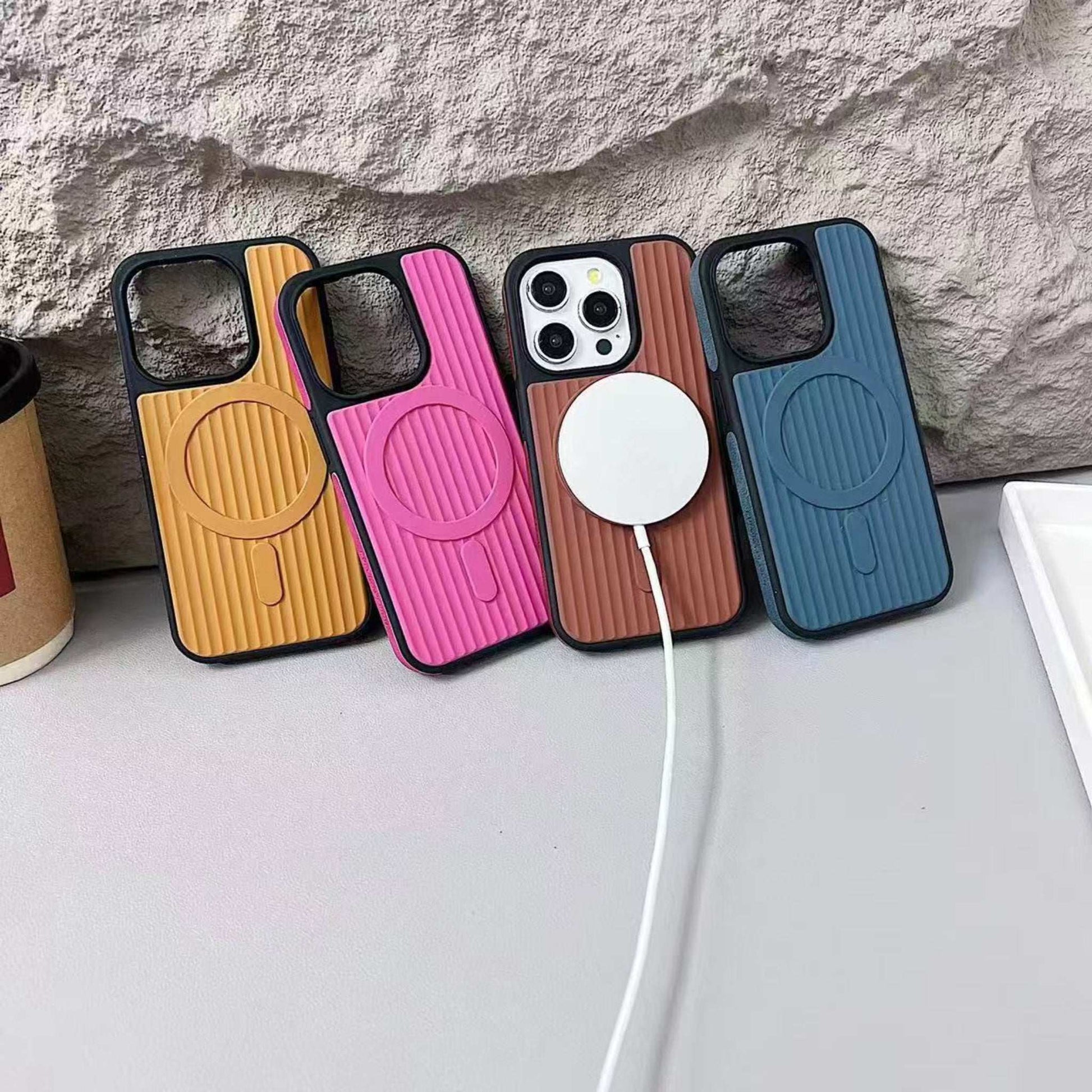 Rugged MagSafe Case with Textured Grip – Stylish Dual-Color Design Mobicases