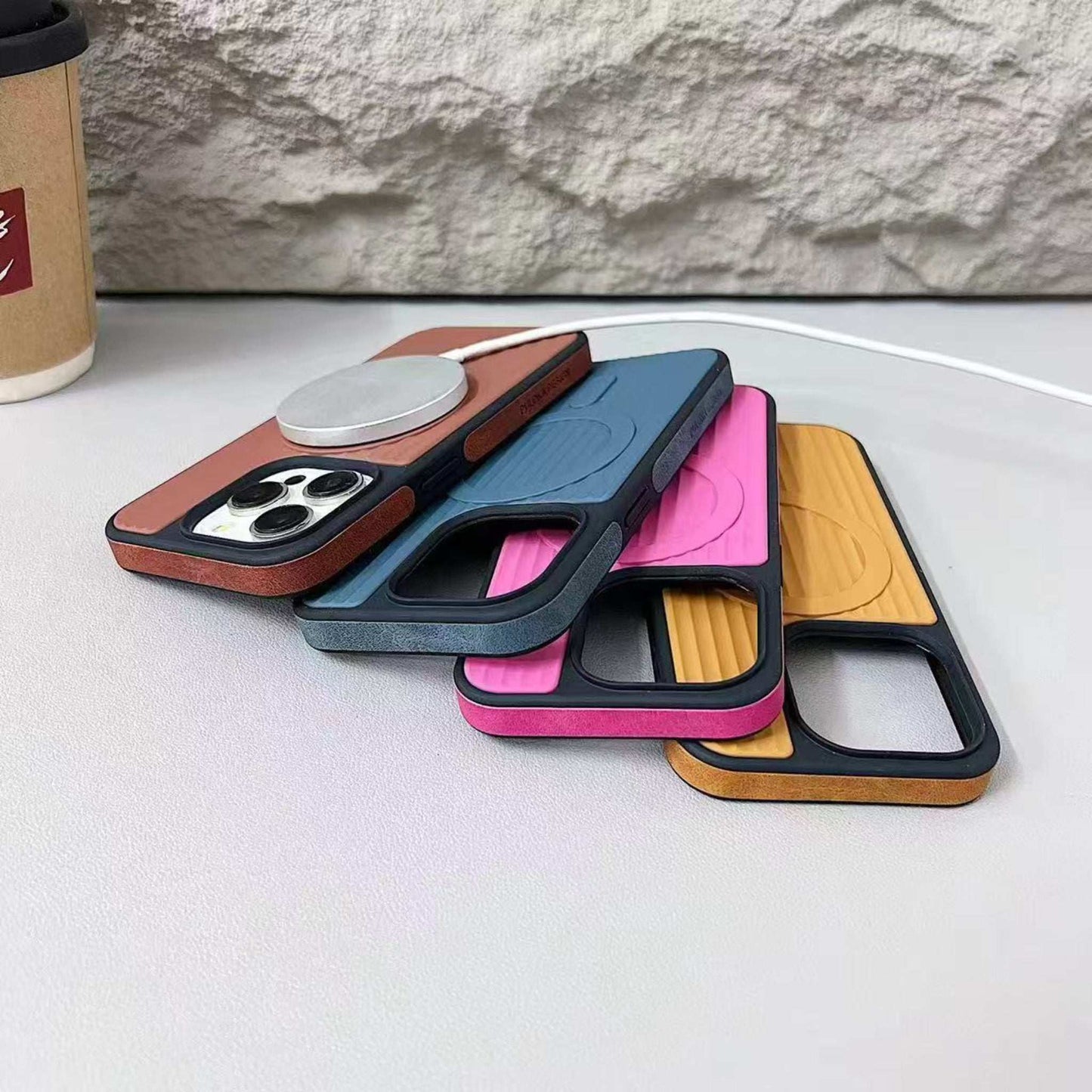 Rugged MagSafe Case with Textured Grip – Stylish Dual-Color Design Mobicases