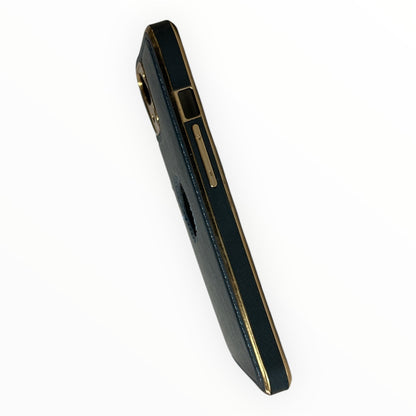 Premium Leather iPhone 13 Case with Gold Detailing My Store