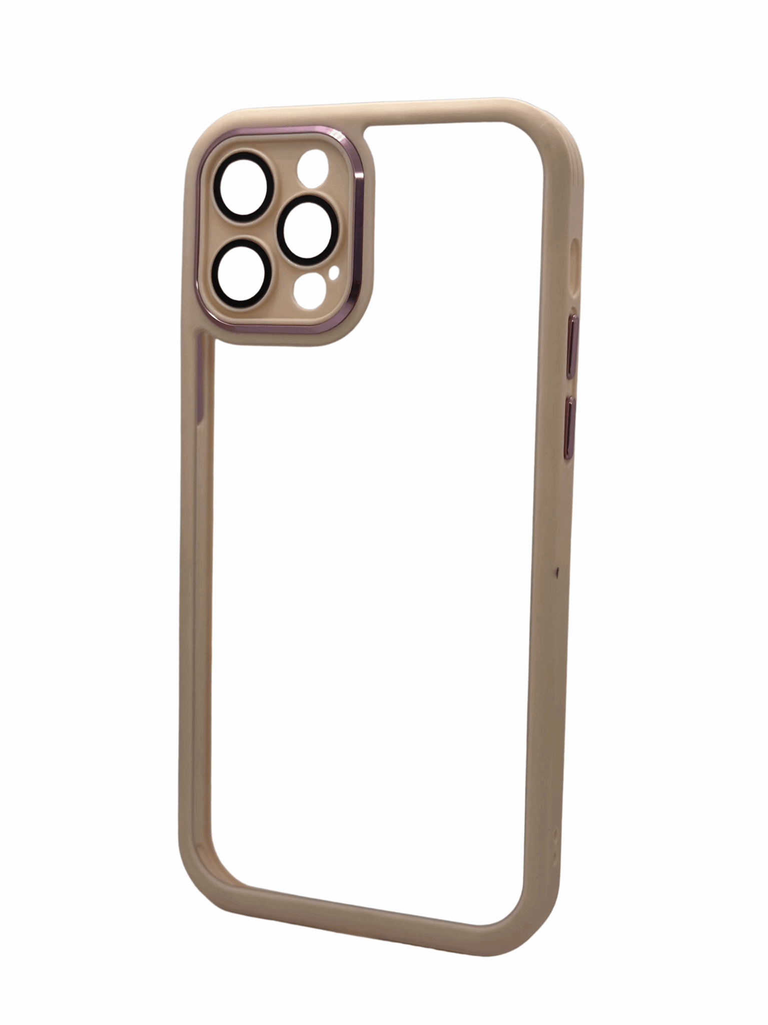 Slim Transparent Protective Case with Peach Border My Store