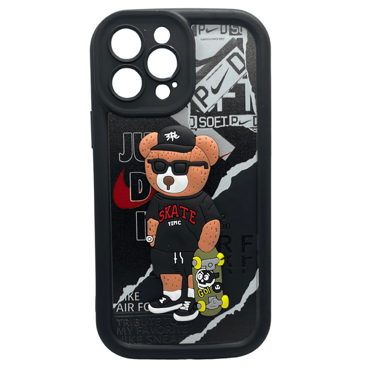Skate Bear iPhone 13 Pro Max Case - Trendy Streetwear Style Silicone Cover with 3D Bear Design My Store