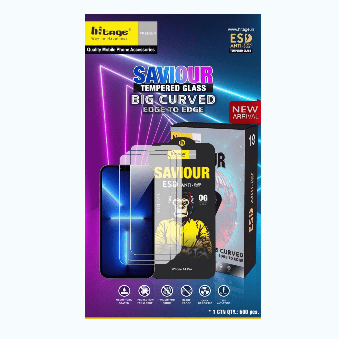 Premium Saviour Tempered Glass for iPhone X Series – Edge-to-Edge Big Curved Protection Mixwix