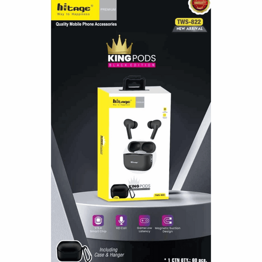 Hitage King Pods Black Edition TWS-822 – Premium Wireless Earbuds Mixwix