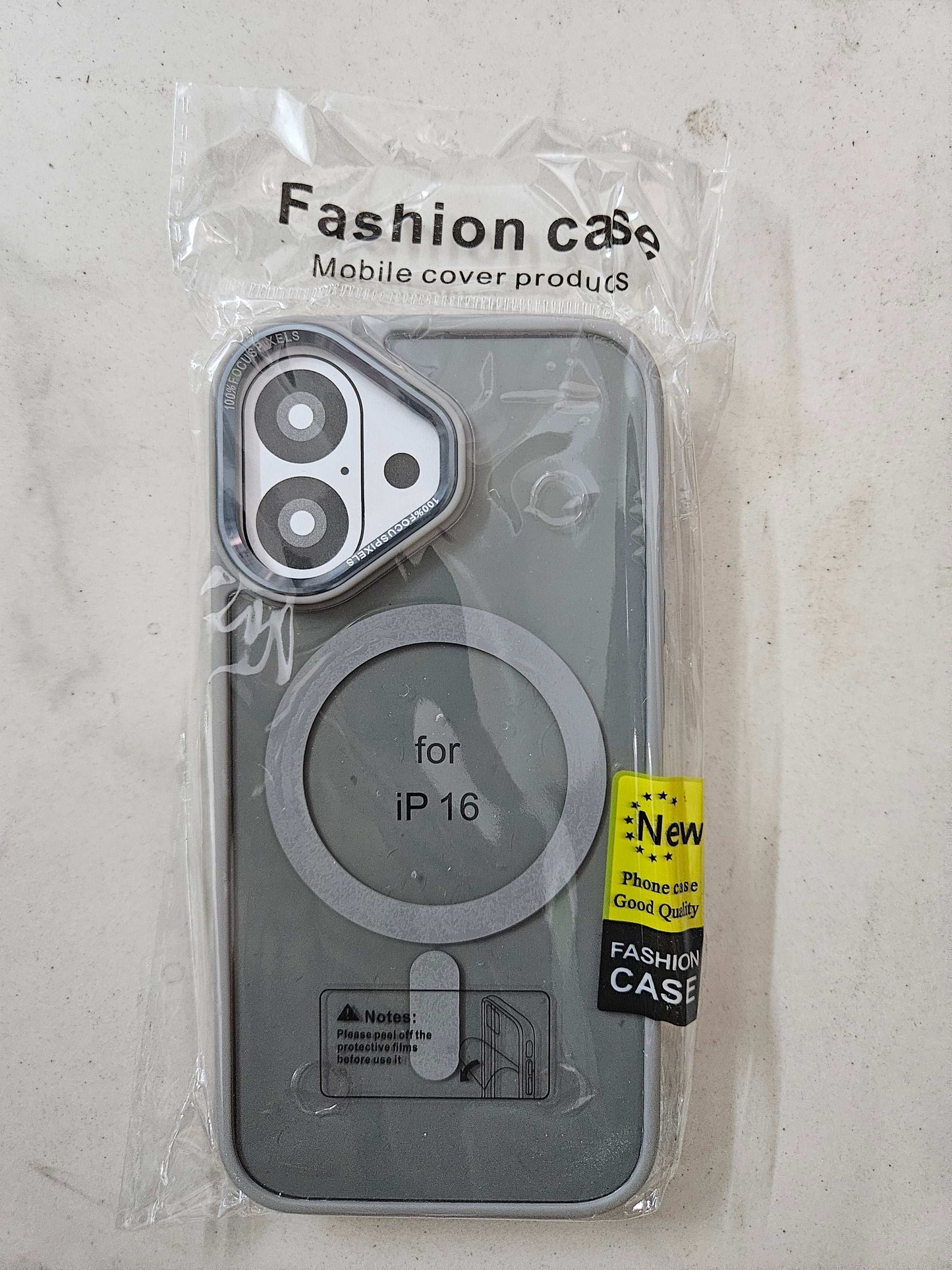 MagSafe-Compatible iPhone 16 Case – Shockproof Transparent Cover with Metal Ring Mixwix