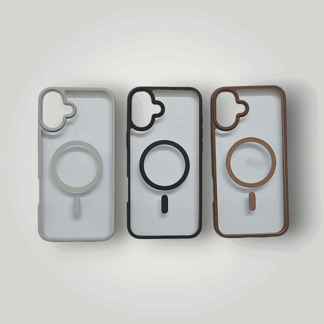 MagSafe Transparent Back Case for iPhone – Shockproof, Stylish Border (3 Colors) Mixwix