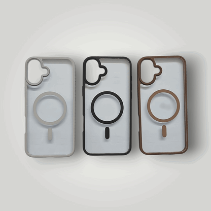 MagSafe Transparent Back Case for iPhone – Shockproof, Stylish Border (3 Colors) Mixwix