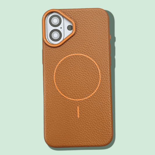 Elegant Pebbled Leather MagSafe Case for iPhone – Sleek & Professional Finish Mixwix