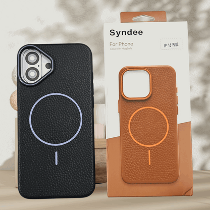 Elegant Pebbled Leather MagSafe Case for iPhone – Sleek & Professional Finish Mixwix