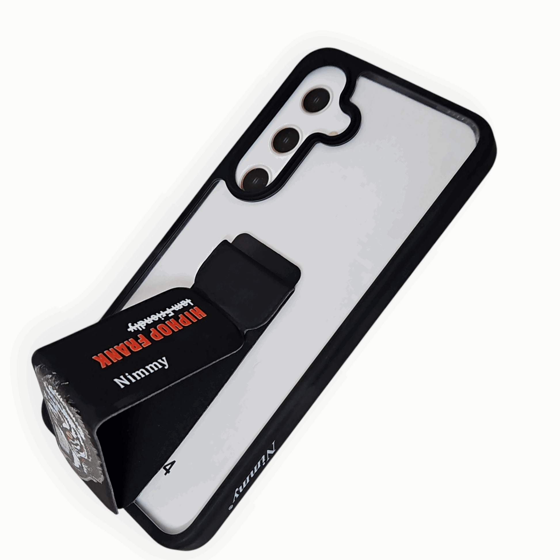 Transparent Minimalist Bear iPhone Case with Hand Strap – Stylish & Functional Mixwix