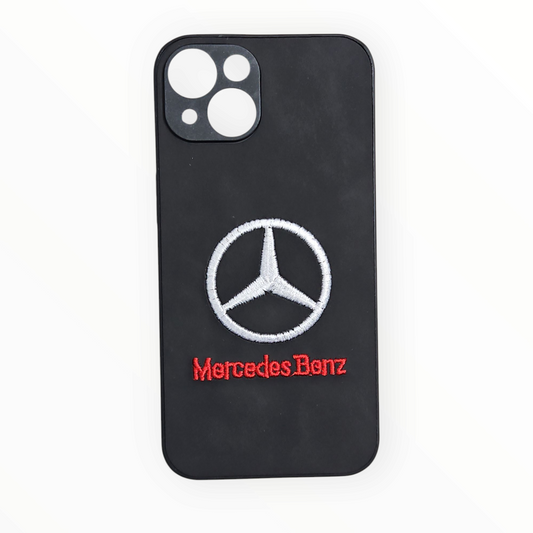 Luxury Mercedes-Benz Embroidered Case for iPhone – Premium Car Logo Cover