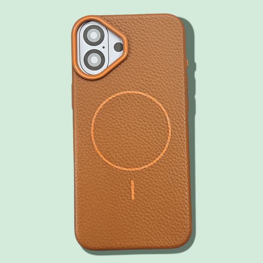Elegant Pebbled Leather MagSafe Case for iPhone – Sleek & Professional Finish Mixwix