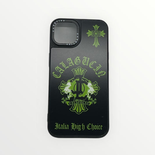 Calagucci Gothic iPhone 14 and 13 Case – Italia High Choice Edition (Black & Green)